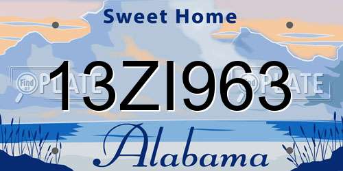 13ZI963 Alabama License Plate