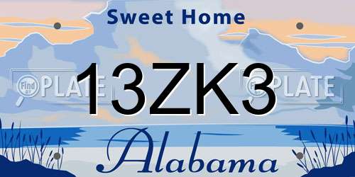 13ZK3 Alabama License Plate
