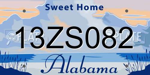 13ZS082 Alabama License Plate