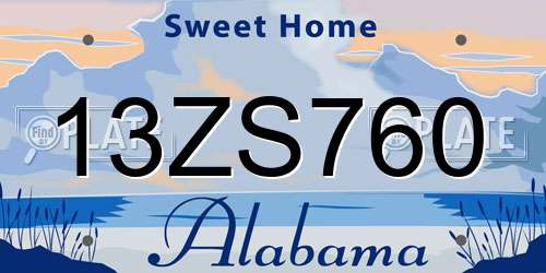 13ZS760 Alabama License Plate