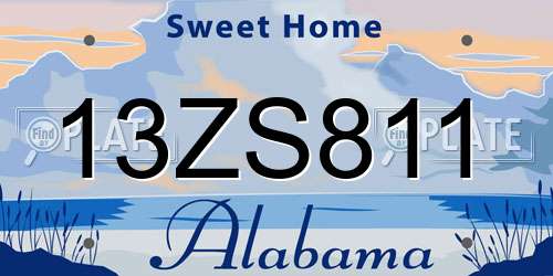 13ZS811 Alabama License Plate