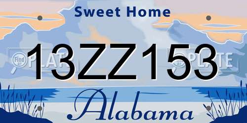 13ZZ153 Alabama License Plate
