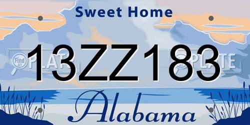 13ZZ183 Alabama License Plate