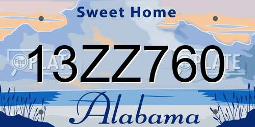 13ZZ760 Alabama License Plate