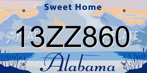 13ZZ860 Alabama License Plate