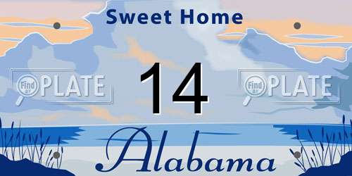 14 Alabama License Plate