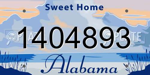 1404893 Alabama License Plate