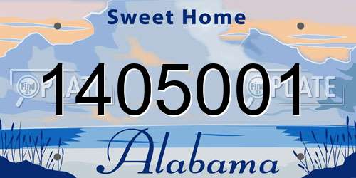 1405001 Alabama License Plate