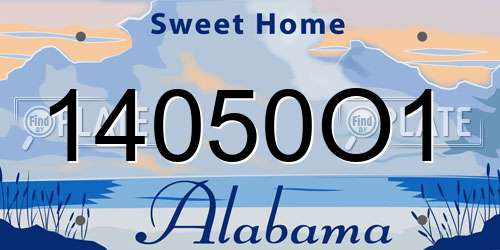 14050O1 Alabama License Plate