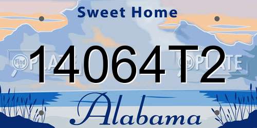 14064T2 Alabama License Plate