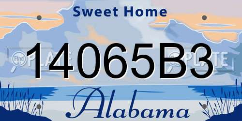 14065B3 Alabama License Plate