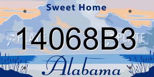 14068B3 Alabama License Plate
