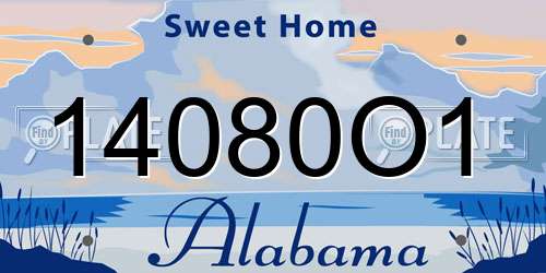 14080O1 Alabama License Plate