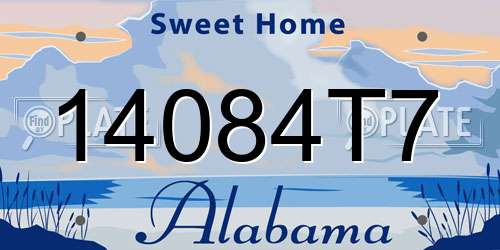 14084T7 Alabama License Plate