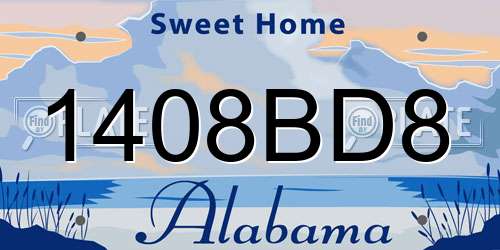 1408BD8 Alabama License Plate