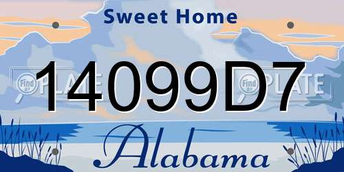 14099D7 Alabama License Plate
