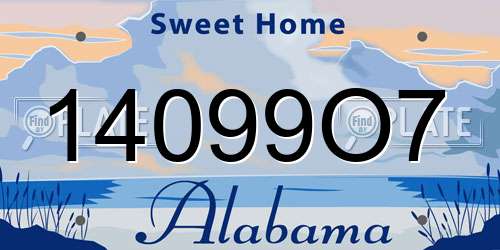 14099O7 Alabama License Plate