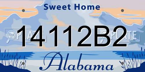 14112B2 Alabama License Plate