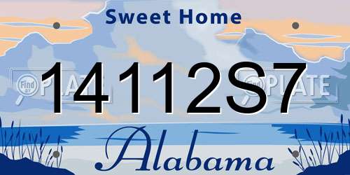 14112S7 Alabama License Plate