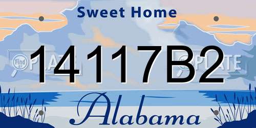 14117B2 Alabama License Plate