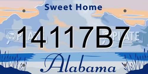 14117B7 Alabama License Plate