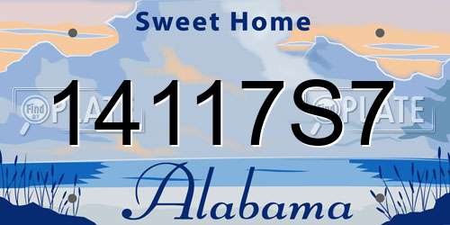 14117S7 Alabama License Plate