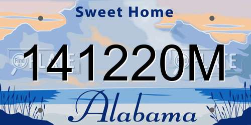 141220M Alabama License Plate