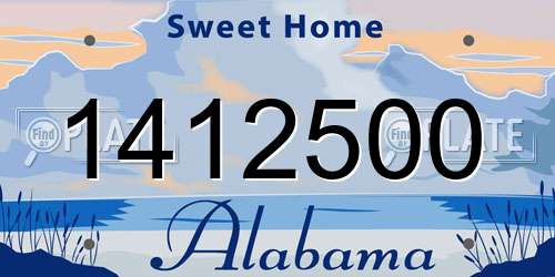 1412500 Alabama License Plate