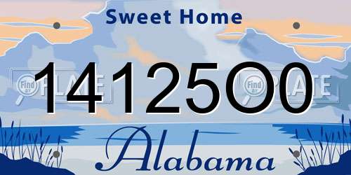 14125O0 Alabama License Plate