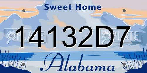 14132D7 Alabama License Plate