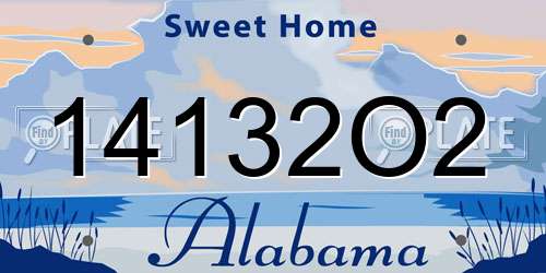 14132O2 Alabama License Plate