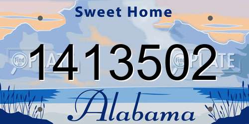 1413502 Alabama License Plate