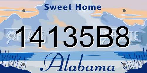 14135B8 Alabama License Plate