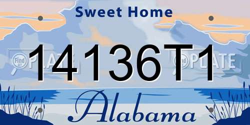 14136T1 Alabama License Plate