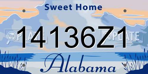 14136Z1 Alabama License Plate