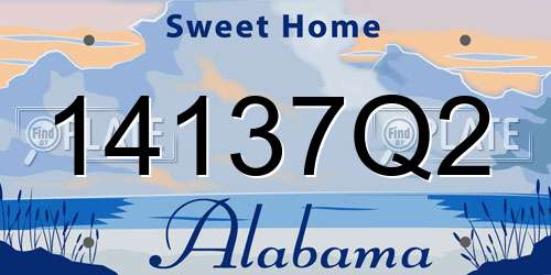 14137Q2 Alabama License Plate