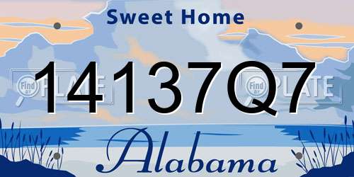 14137Q7 Alabama License Plate