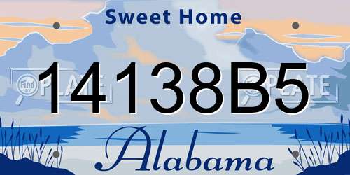 14138B5 Alabama License Plate