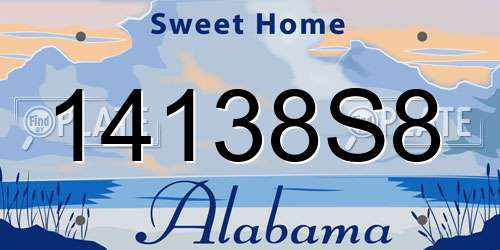14138S8 Alabama License Plate