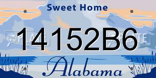 14152B6 Alabama License Plate