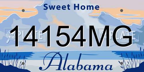 14154MG Alabama License Plate