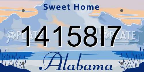 14158I7 Alabama License Plate