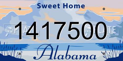 1417500 Alabama License Plate