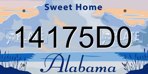 14175D0 Alabama License Plate