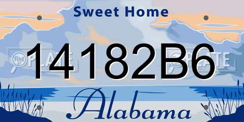 14182B6 Alabama License Plate
