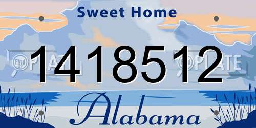 1418512 Alabama License Plate