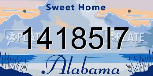 14185I7 Alabama License Plate