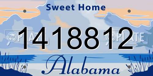 1418812 Alabama License Plate