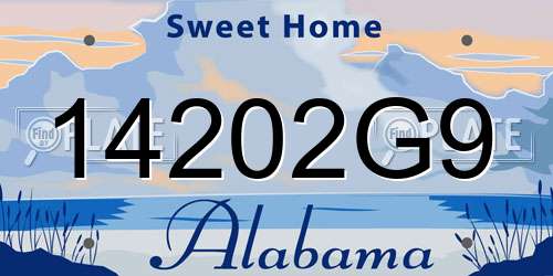 14202G9 Alabama License Plate
