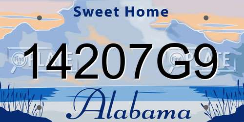 14207G9 Alabama License Plate